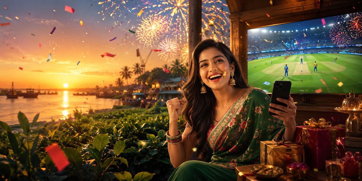 খুলনায় চা বাগানের পাশে ক্রিকেট বেটিং অডস দেখছেন একজন ব্যবহারকারী